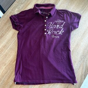 🦩3/$15 Hard Rock Cafe Tampa maroon polo shirt